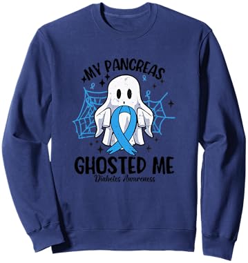 My Pancreas Ghosted Me Type 1 Diabetes Awareness T1D Warrior Sweatshirt - Sweatshirt | Navy