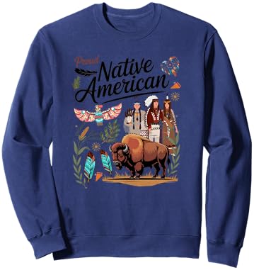 Indigenous Peoples Idea for Kids Native American Themed Sweatshirt - Sweatshirt | Navy