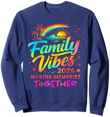 Colorful Family Vacation Beach Matching 2026 Sweatshirt - Sweatshirt | Navy