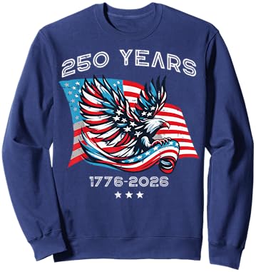 250th Anniversary 250 Years American US Flag Women Men Kids Sweatshirt - Sweatshirt | Navy