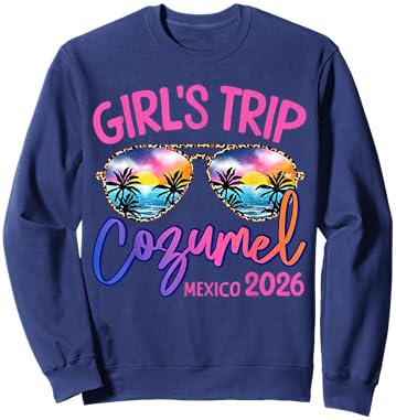 Girls Trip Cozumel Mexico 2026 Weekend Vacation Beach Group Sweatshirt - Sweatshirt | Navy