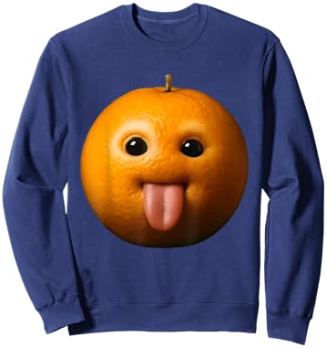 Ai Orange Meme Ai Fruits Eating Fruit Funny brainrot Silly Sweatshirt - Sweatshirt | Navy