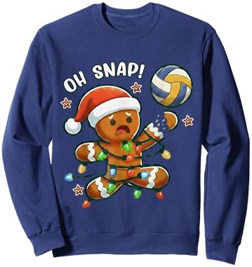 Funny Volleyball Gingerbread Christmas Holiday Player Gift Sweatshirt - Sweatshirt | Navy
