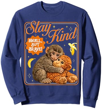 Punch Baby Monkey Stay Kind Small But Brave Sweatshirt - Sweatshirt | Navy