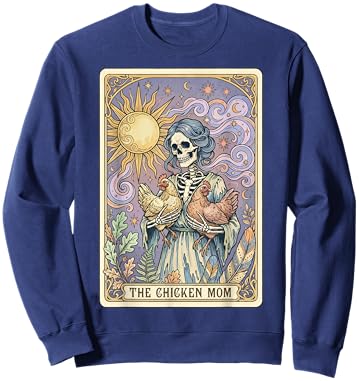 The Chicken Mom Tarot Card Sweatshirt - Sweatshirt | Navy