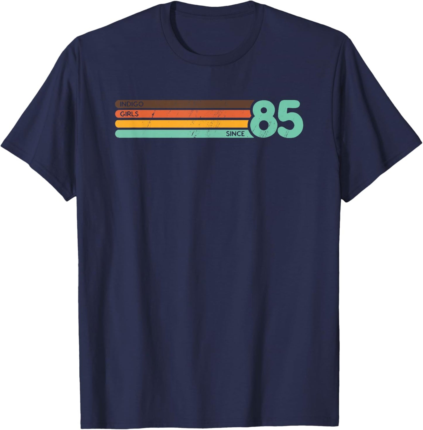 Indigo 85 Girls Retro Sunset Vintage T-Shirt - T-Shirt | Navy