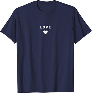 Love Minimalist Heart T-Shirt - T-Shirt | Navy