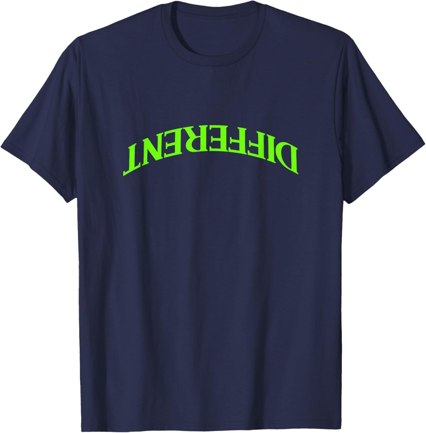 Green Color Inverted Different Green Graphic T-Shirt - T-Shirt | Navy
