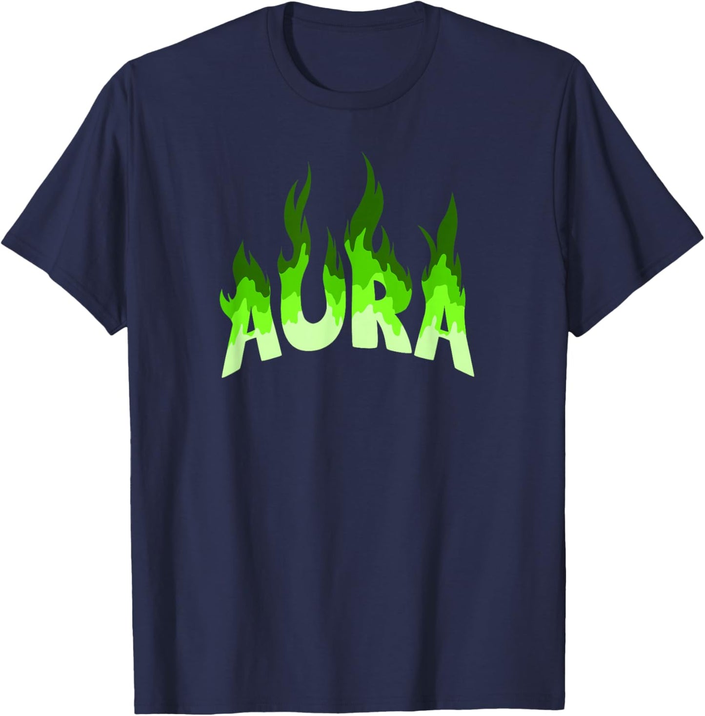 Green Color Aura Green Graphic T-Shirt - T-Shirt | Navy