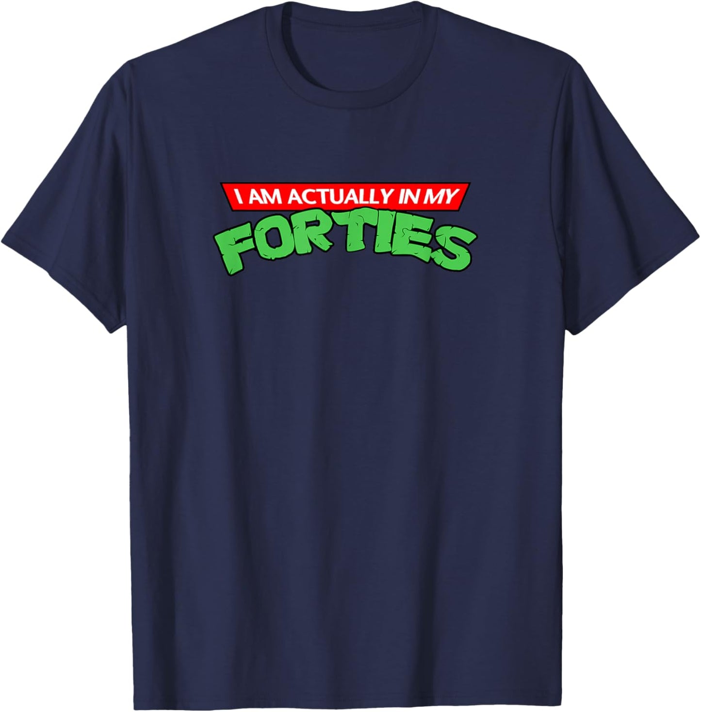 I'm Actually in My Forties 40's Vintage Retro Cartoon Gamer T-Shirt - T-Shirt | Navy