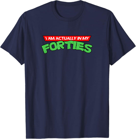 I'm Actually in My Forties 40's Vintage Retro Cartoon Gamer T-Shirt - T-Shirt | Navy