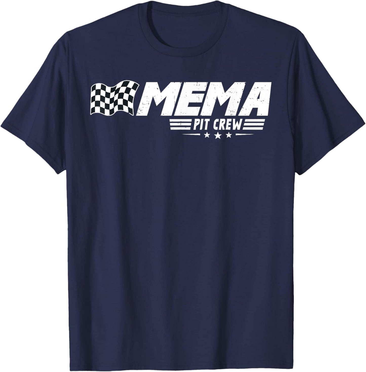 Mema Pit Crew Race Car Birthday Family Racing T-Shirt - T-Shirt | Navy