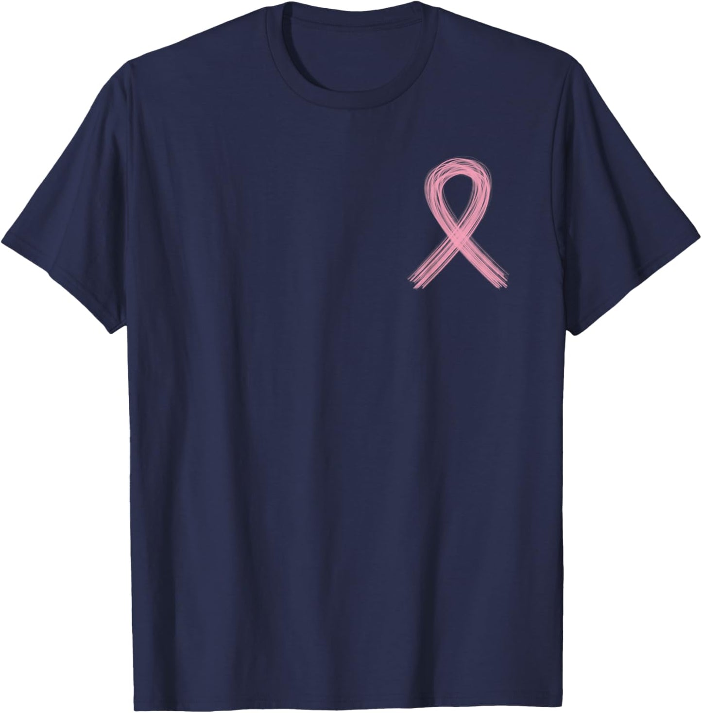 Breast Cancer Awareness Painted Ribbon Men Women Youth T-Shirt - T-Shirt | Navy