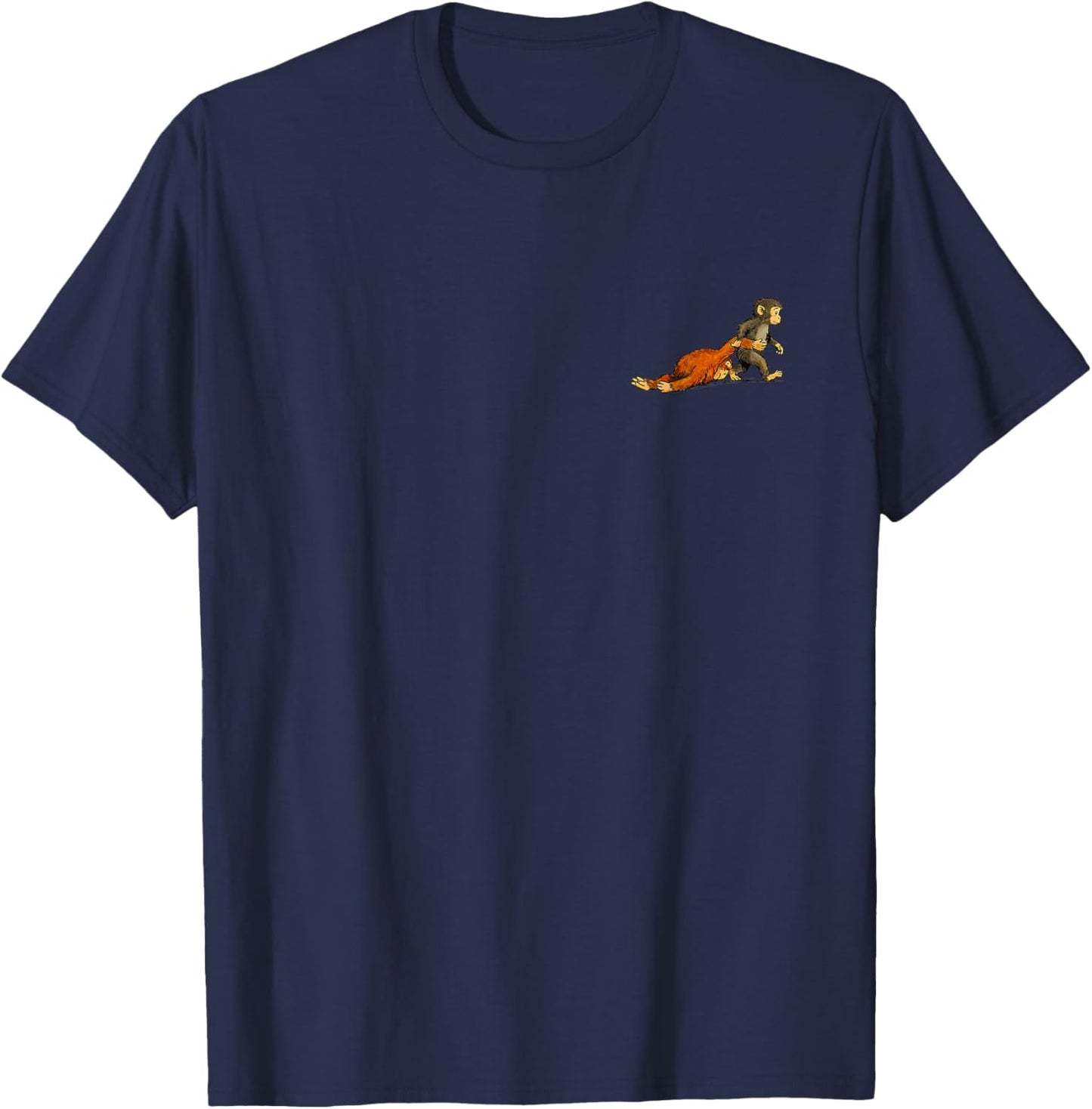 Cute Monkey Punch (2 Side) T-Shirt - T-Shirt | Navy