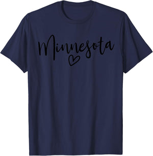 Minnesota Heart Women's Love Minnesota T-Shirt - T-Shirt | Navy