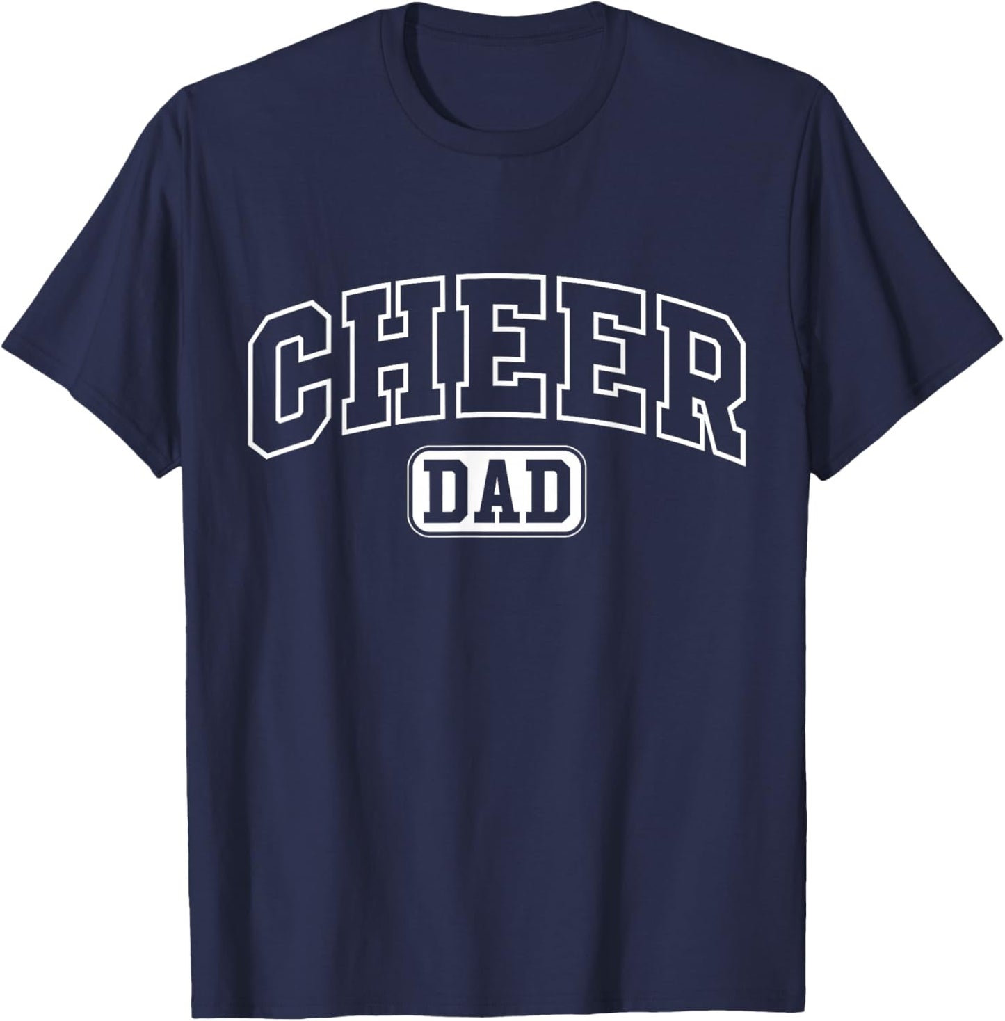 Cheer Dad Funny Athletic Lettering Fathers Day Cheerleader T-Shirt - T-Shirt | Navy