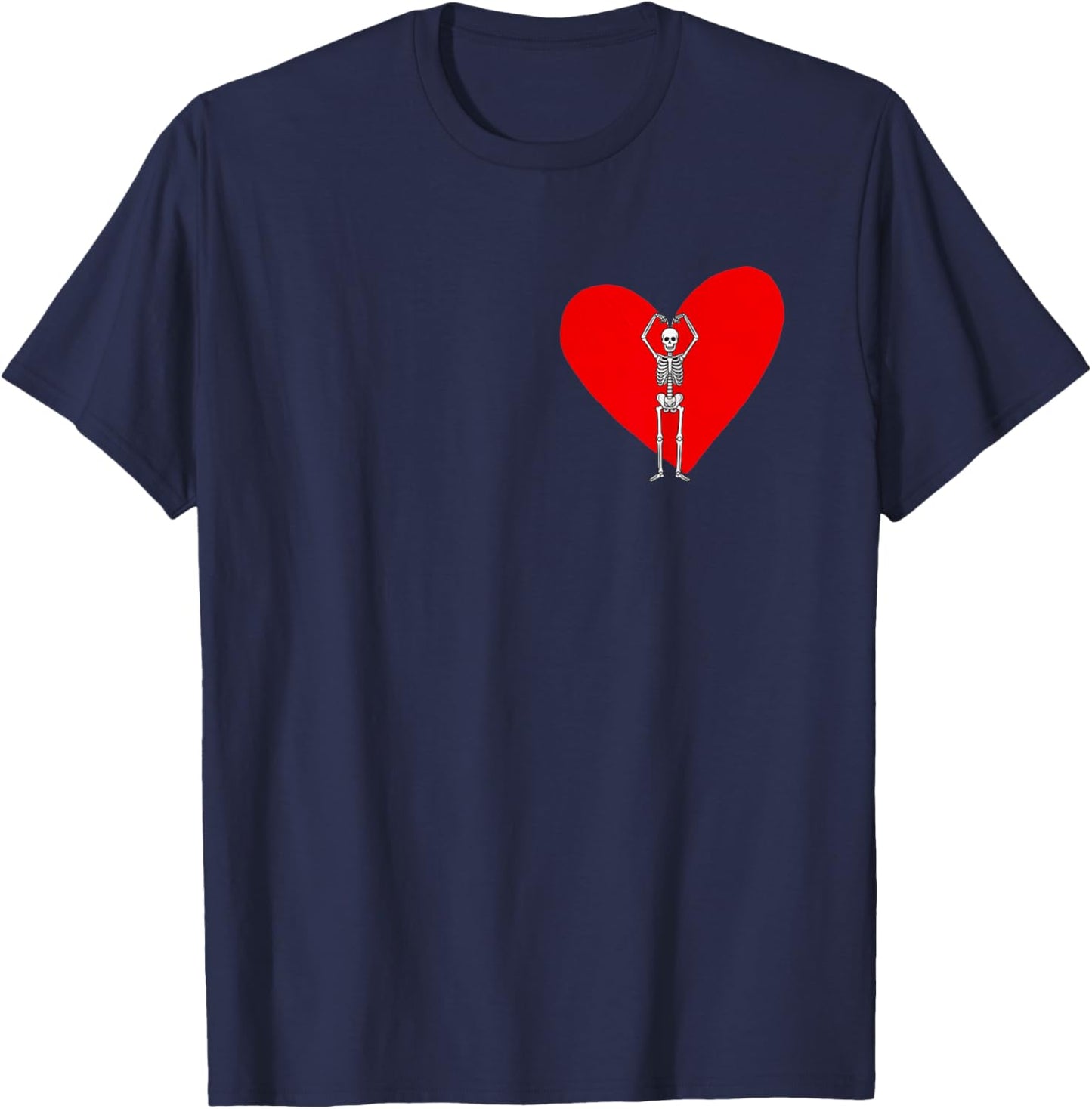 Happy Valentine’s Day Skeleton Vintage for Funny Valentines T-Shirt - T-Shirt | Navy