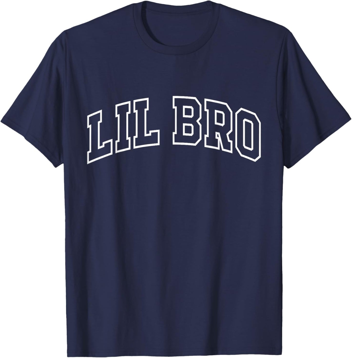 Lil Bro Funny Athletic Lettering Siblings Little Brother T-Shirt - T-Shirt | Navy