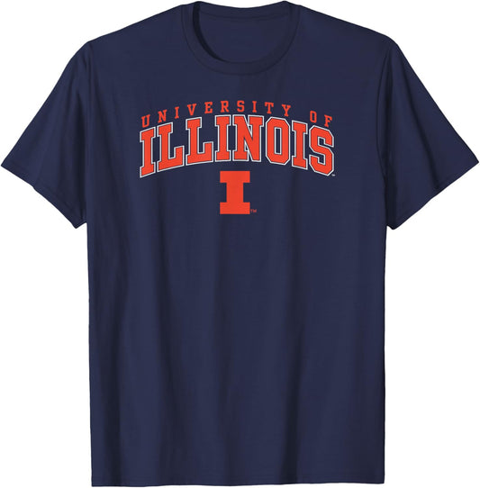 Illinois Fighting Illini Arch Over Officially Licensed T-Shirt - T-Shirt | Navy