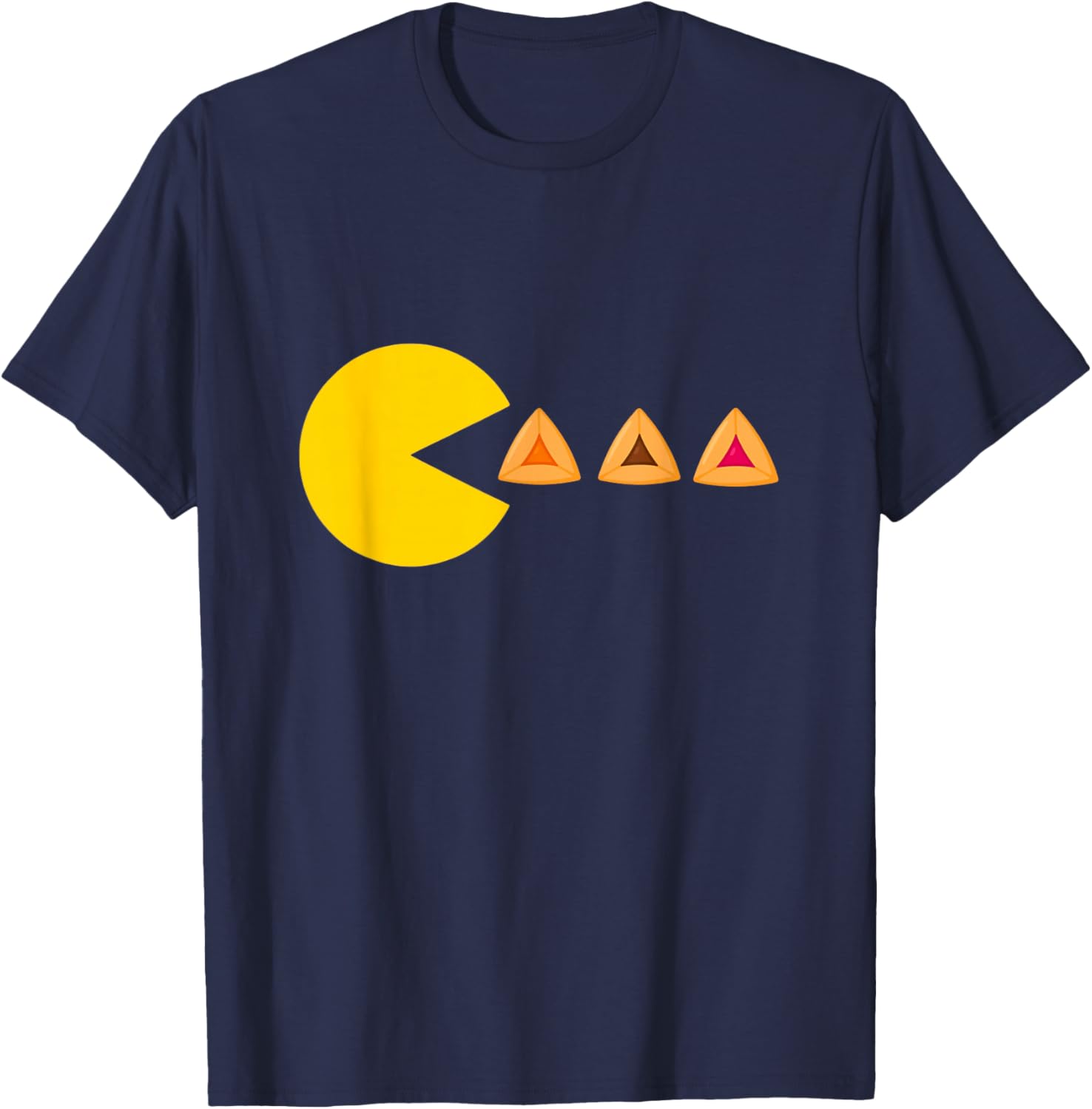 Happy Purim Costume Video Game Eating Hamantashen Jewish T-Shirt - T-Shirt | Navy