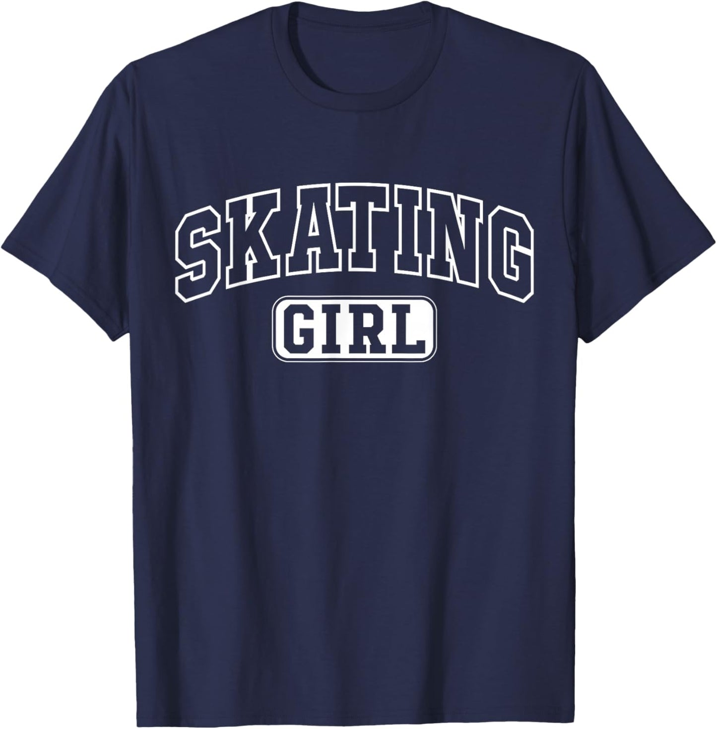 Skating Girl Funny Athletic Lettering Daughter Youth Skater T-Shirt - T-Shirt | Navy