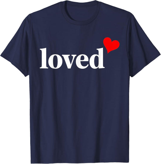 Loved Heart Valentine T-Shirt - T-Shirt | Navy