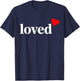 Loved Heart Valentine T-Shirt - T-Shirt | Navy