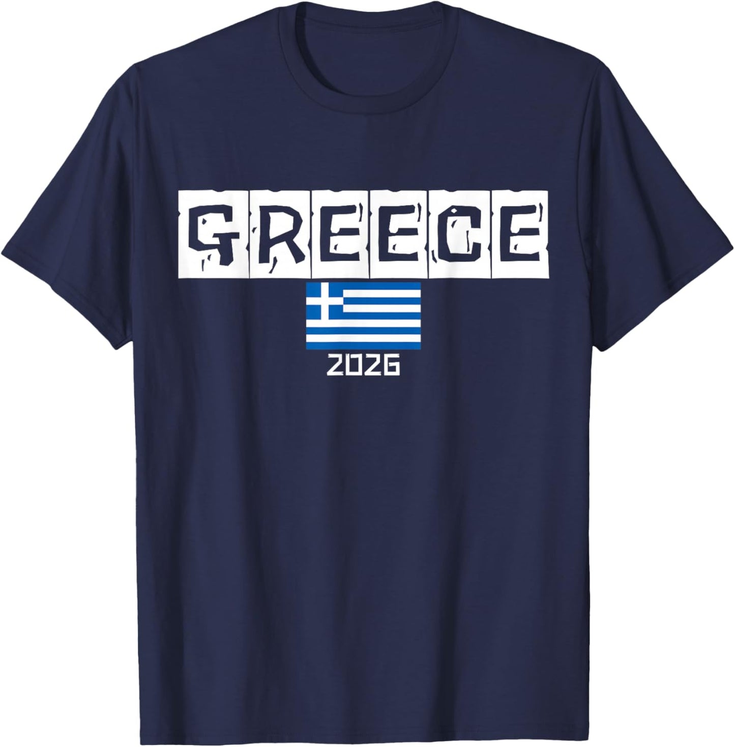 Greece Souvenir 2026 Vacation Trip Fun Matching Travel Flag T-Shirt - T-Shirt | Navy