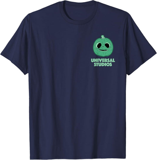 Halloween Horror Nights Lil Boo Retro Glow Front & Back T-Shirt - T-Shirt | Navy