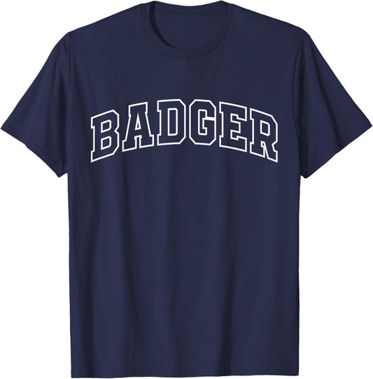 Badger Funny Athletic Lettering Costume Animal Lover T-Shirt - T-Shirt | Navy