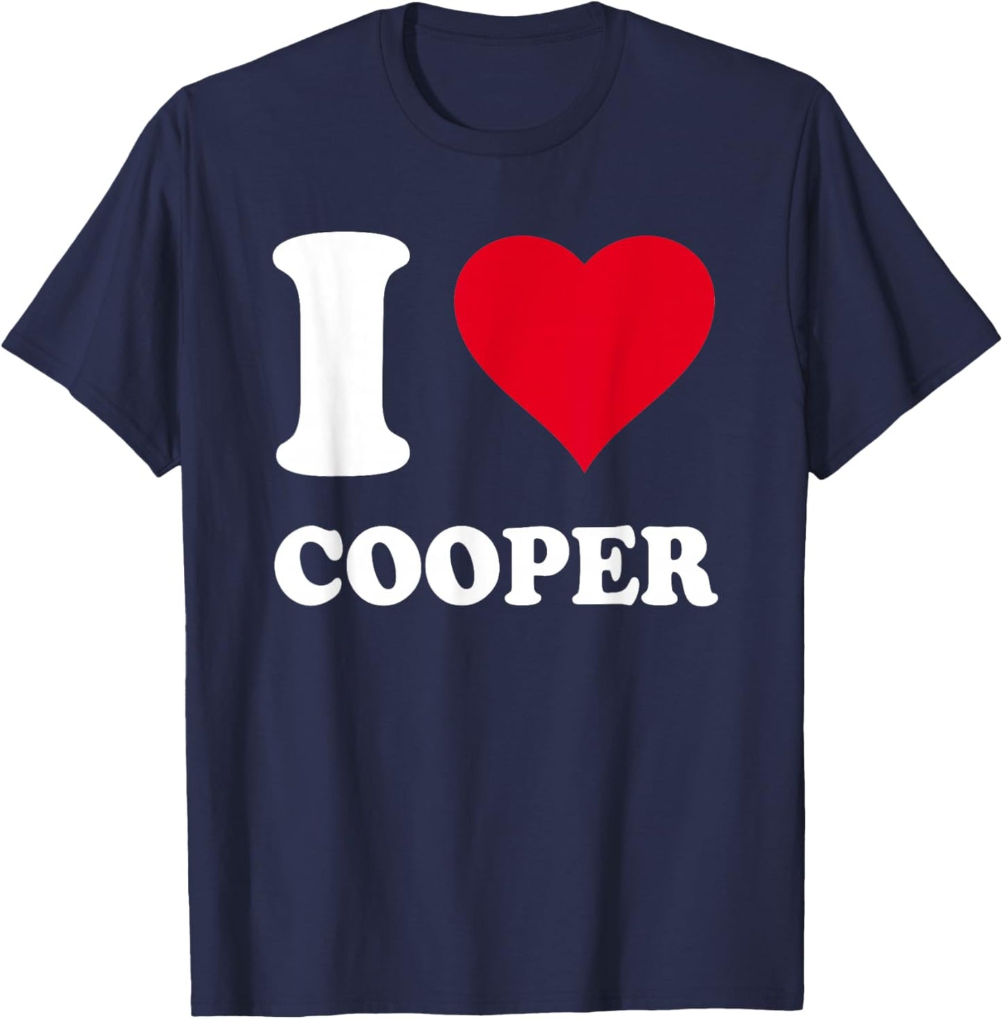 Red Heart I Love Cooper T-Shirt - T-Shirt | Navy