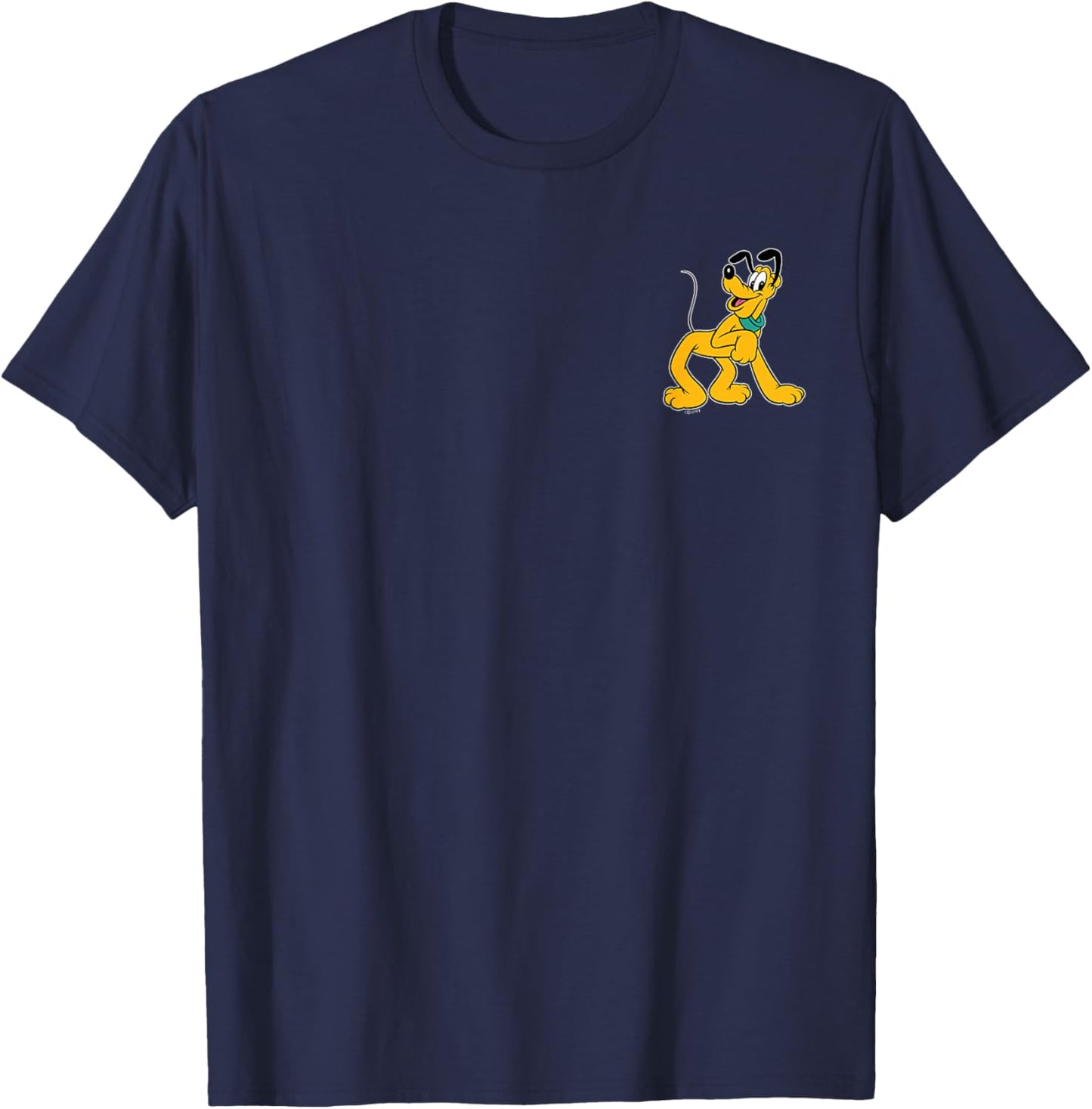 Disney Pluto Retro Pose Pocket Logo T-Shirt - T-Shirt | Navy