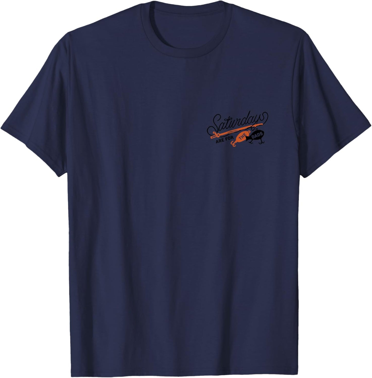 Saturdays are for The Dads Fishing Lovers 2 Sides Print T-Shirt - T-Shirt | Navy
