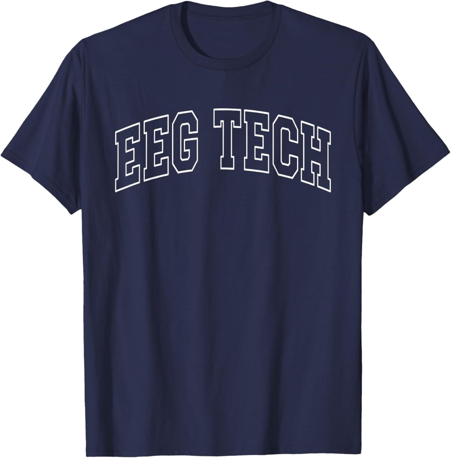 EEG TECH - University Varsity College Campus Aesthetic T-Shirt - T-Shirt | Navy