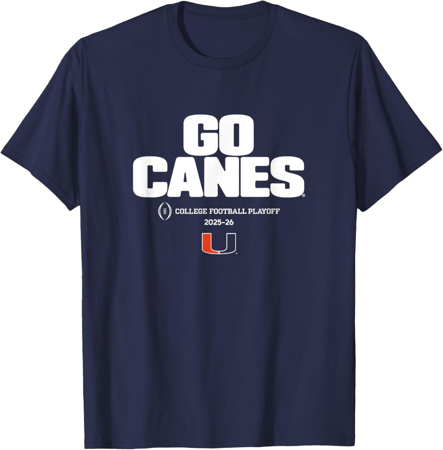 Miami Hurricanes College Football Playoff Text Slogan 2025 T-Shirt - T-Shirt | Navy