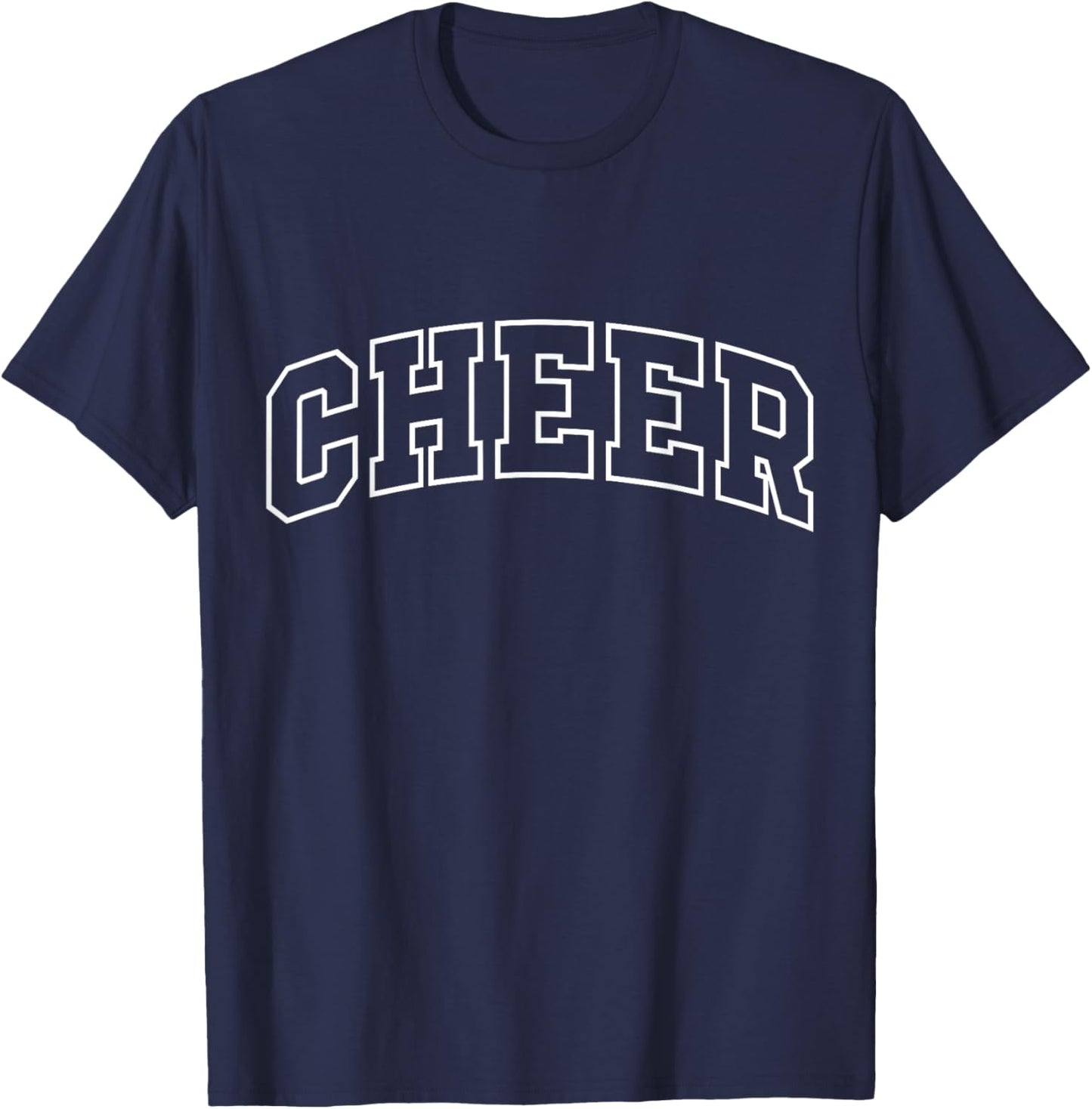 Cheer Funny Athletic Lettering Cheerleader Coach T-Shirt - T-Shirt | Navy