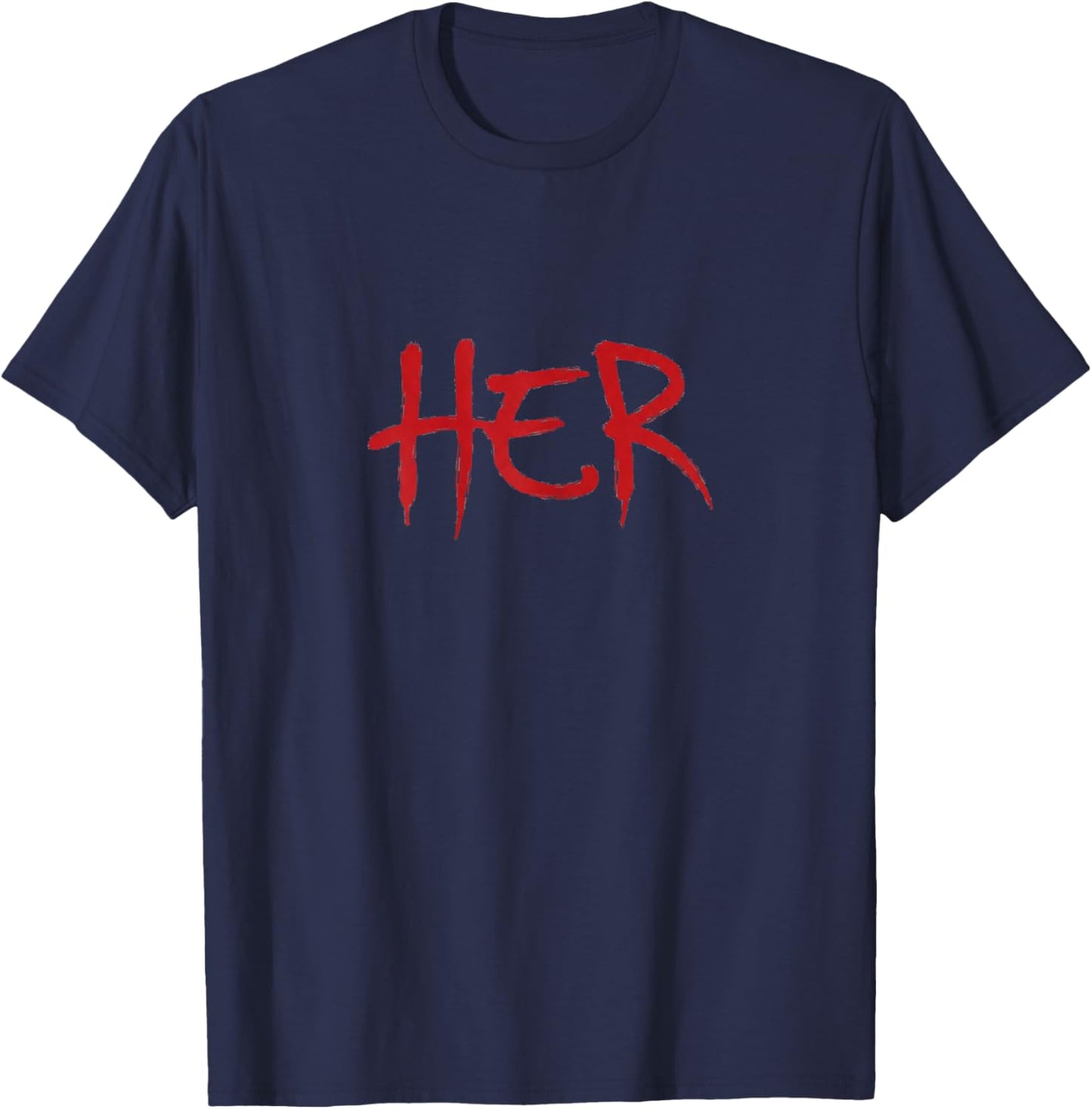 Bold Red Graphic Empowerment Design Women Minimalist Style T-Shirt - T-Shirt | Navy