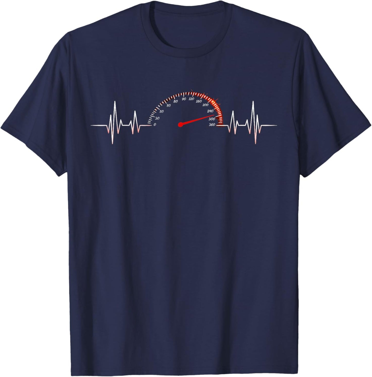 Car Speedometer Heartbeat Car Guy Auto Mechanic Automotive T-Shirt - T-Shirt | Navy