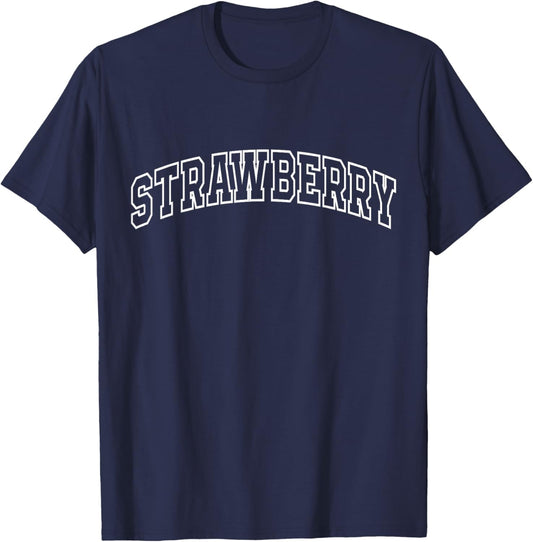 Strawberry Funny Athletic Lettering Costume Fruit Lover T-Shirt - T-Shirt | Navy