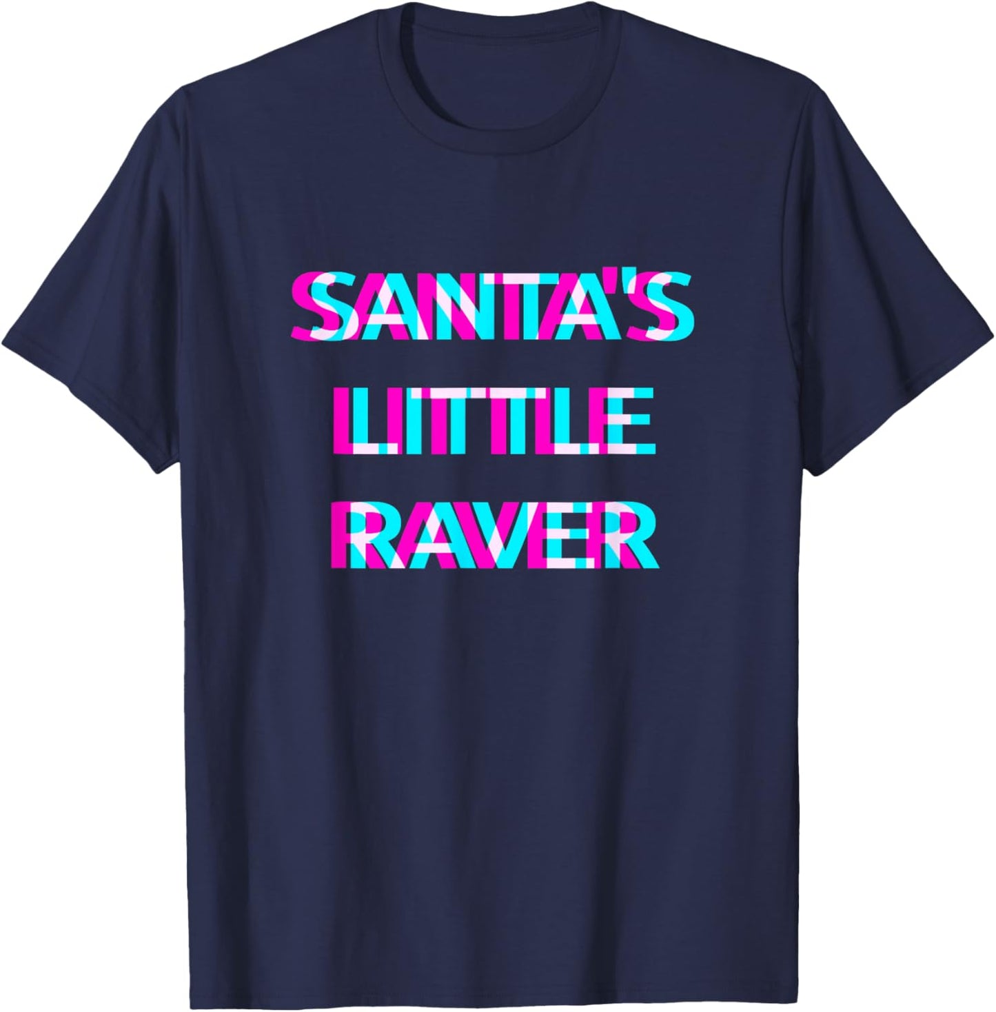 Santa's Little Raver Christmas Rave Techno Festival EDM T-Shirt - T-Shirt | Navy