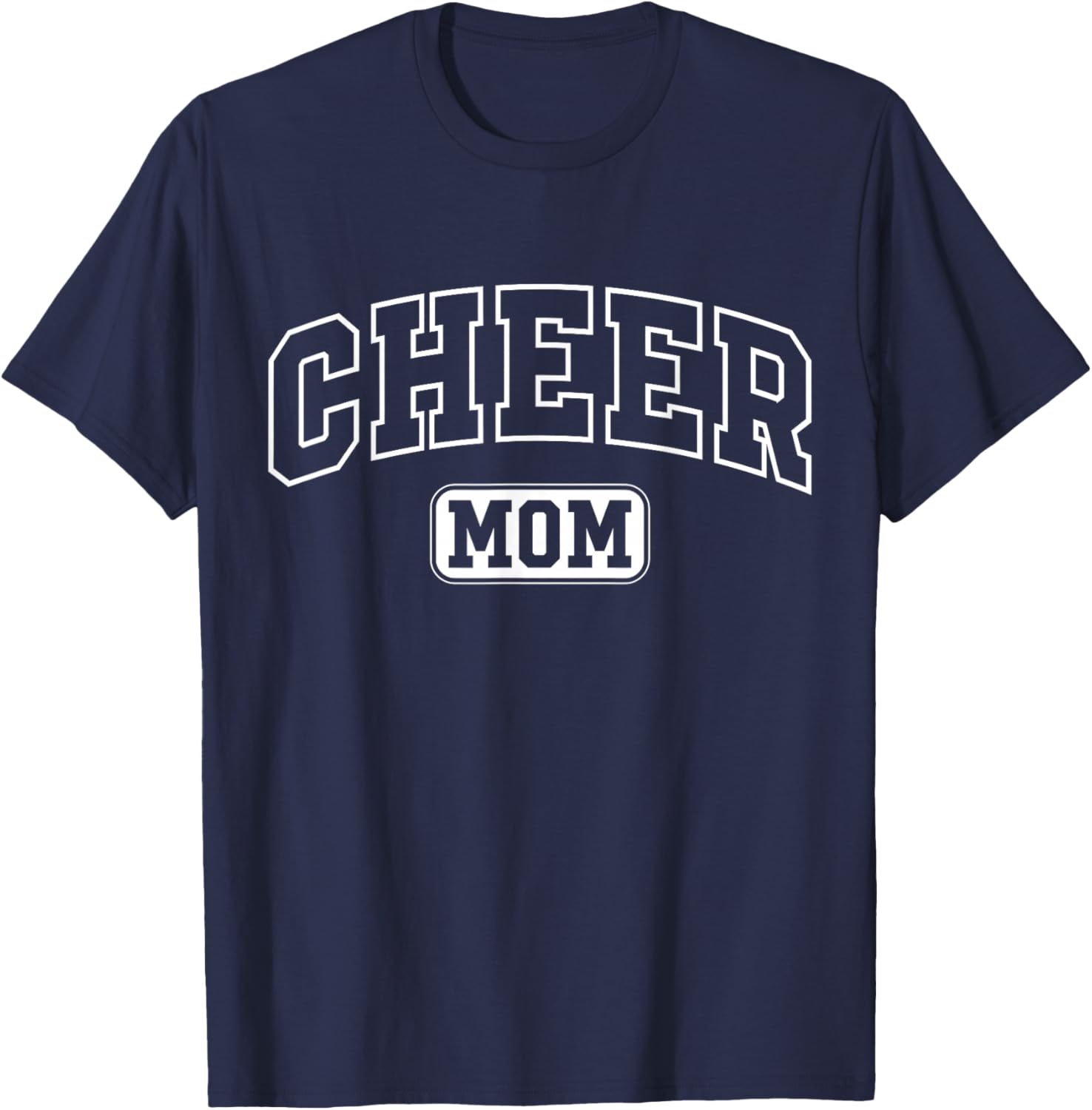 Cheer Mom Funny Athletic Lettering Mothers Day Cheerleader T-Shirt - T-Shirt | Navy