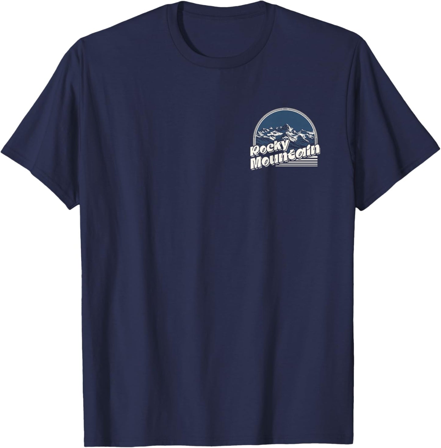 Rocky Mountain National (Design on Front and Back) T-Shirt - T-Shirt | Navy