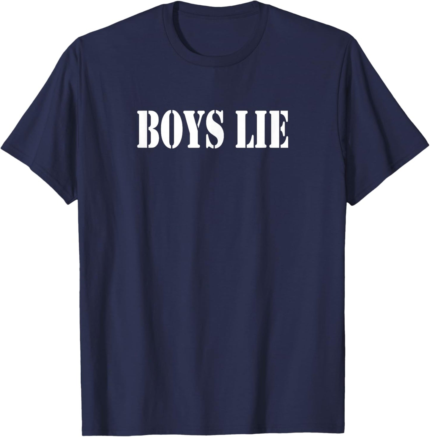 Boys Lie Funny Bold Y2K T-Shirt - T-Shirt | Navy