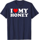 I Love My Honey - Red Heart T-Shirt - T-Shirt | Navy