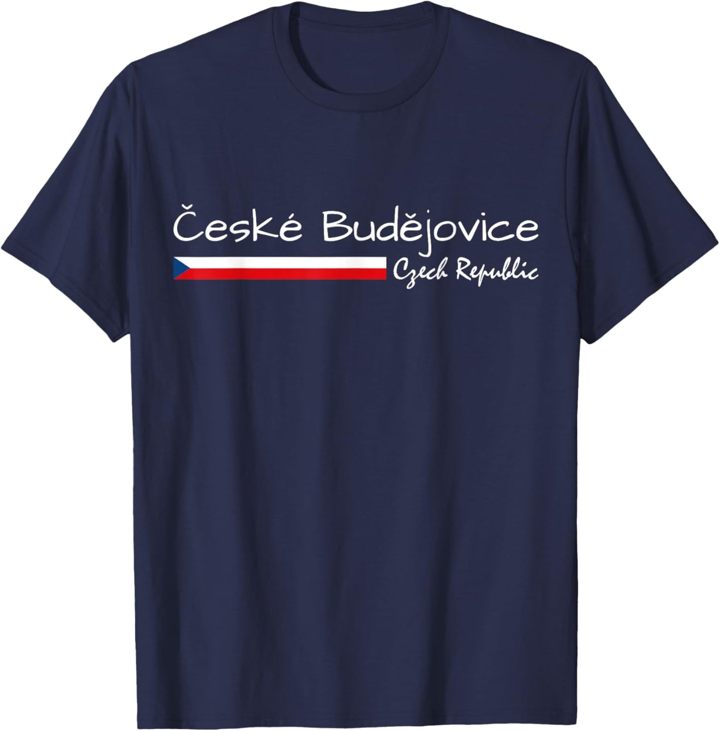 Ceske Budejovice Czech Republic, Czech Flag, C. Budejovice T-Shirt - T-Shirt | Navy