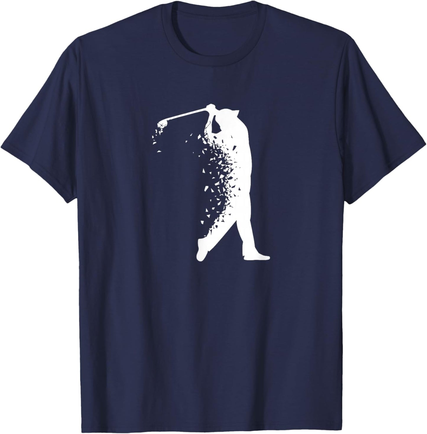 Golf Dad Man Swing Silhouette Abstract Gift T-Shirt - T-Shirt | Navy
