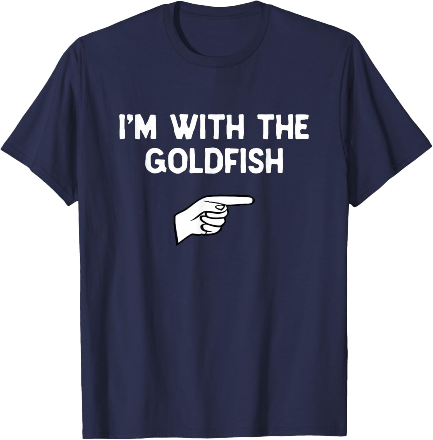 I’m with The Goldfish Halloween Matching Costume Gold-Fish T-Shirt - T-Shirt | Navy