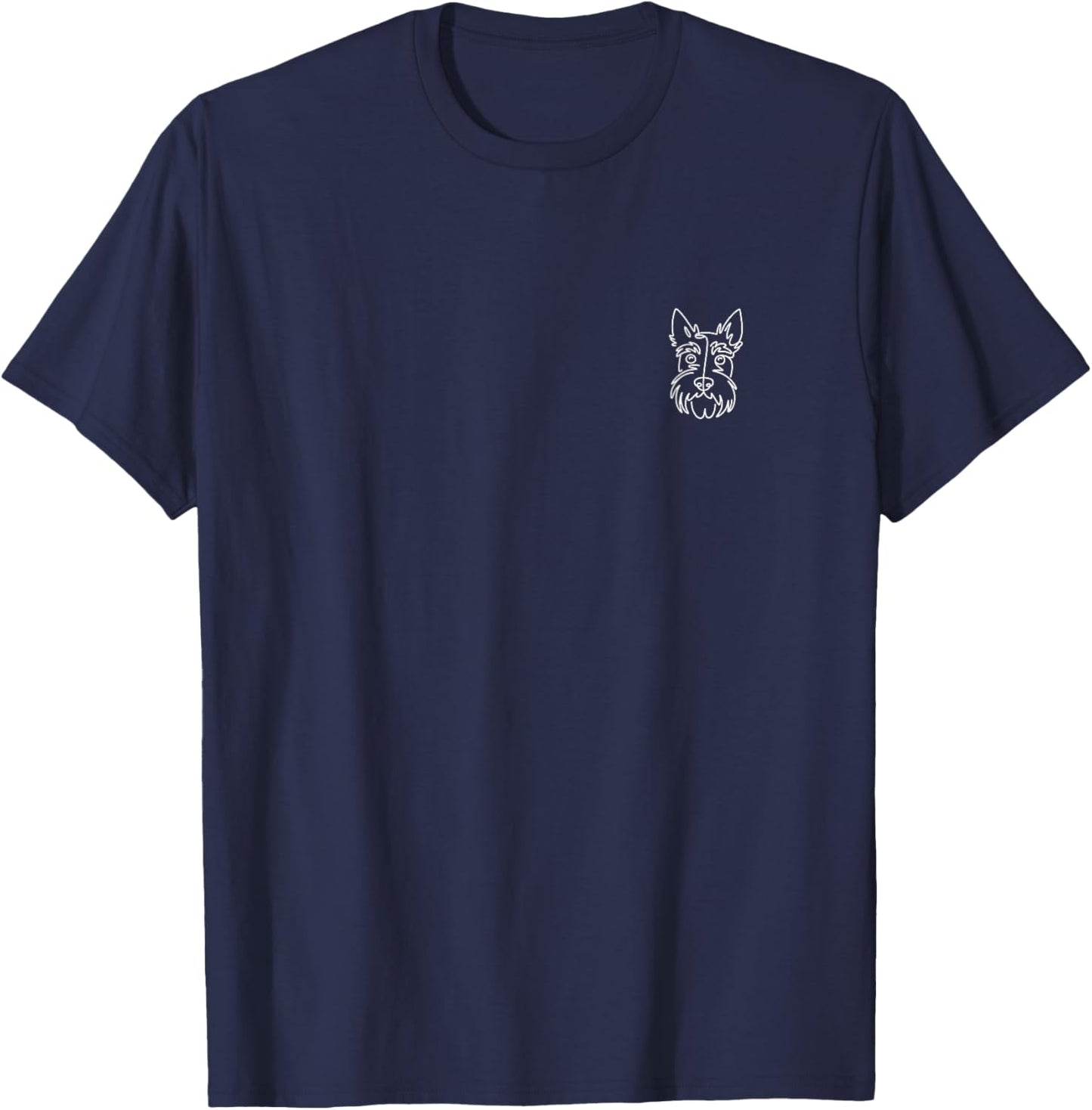 Scottish Terrier Scottie Minimalist Badge Patch Line Art T-Shirt - T-Shirt | Navy