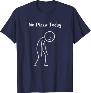 No Pizza Today - Pizza Lover Sad Stickman T-Shirt - T-Shirt | Navy