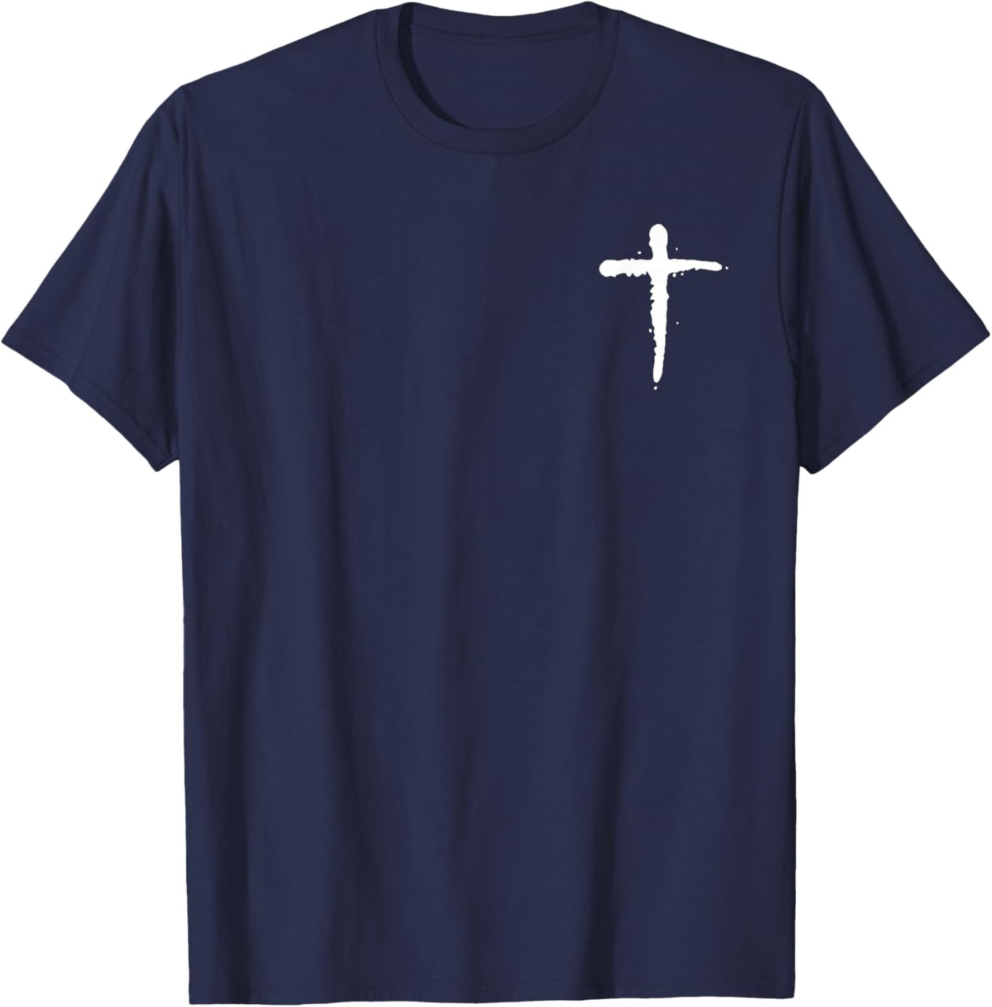 Til You Cant Brush Script Christian Cross - Front and Back T-Shirt - T-Shirt | Navy